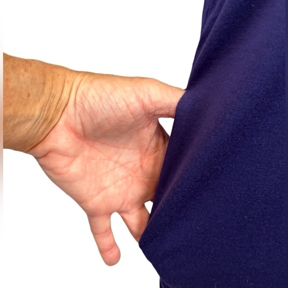 Amoretu Women’s Sundress Navy Hi-Lo Midi Cap Sleeve W/Pockets Size-M NWT - Picture 6 of 7